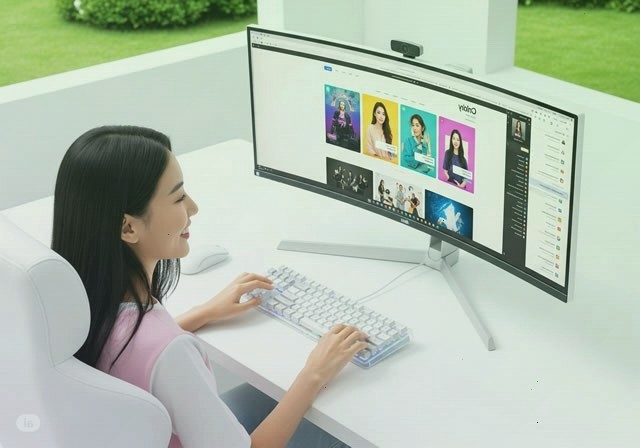 A person looking at a computer screen with a frustrated expression